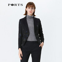 PORTS宝姿2019新品女装优雅百搭修身西装夹克SA9J020GFB017 BLACK 4