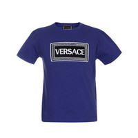 YOUNG VERSACE 范思哲 奢侈品童装 男童宝蓝色棉质logo短袖T恤YVMTS255 YJE131 Y4671 M/11岁/145cm