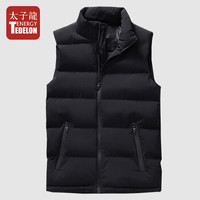 太子龙（TEDELON）马甲男 2019秋冬季新款立领修身时尚休闲保暖坎肩无袖马夹上衣外套SS-9998 黑色 XL
