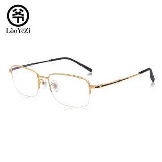 老爷子(LaoYeZi)5170 纯钛防蓝光老花镜男女通用 高清老花眼镜 舒适不晕眼老人老光眼镜 金框100度(40-49岁)