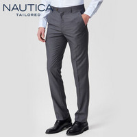 诺帝卡 NAUTICA 2019秋季新款男士纯色下装潮流直筒长裤男式西裤裤装 NXK91018 灰色 38(180/94A)