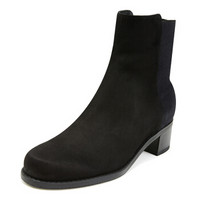 STUART WEITZMAN 斯图尔特·韦茨曼 女士黑色混纺短靴 EASYON RESERVE BLACK SUE/SUE ELASTIC 39