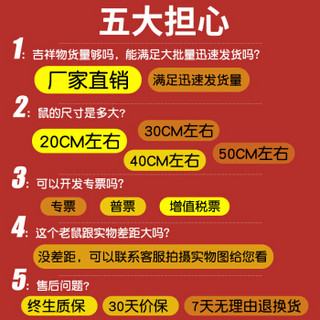 鼠年吉祥物公仔毛绒玩具鼠玩偶2020年公司年会活动小礼品圣诞节新年礼物logo发票可定开40cm左右红色吉祥鼠