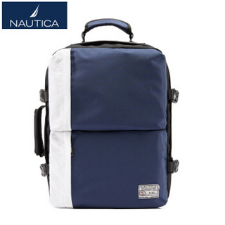 诺帝卡（NAUTICA）双肩包男女士潮17英寸电脑包大容量笔记本包休闲时尚出差旅行书包商务背包 10400204 蓝