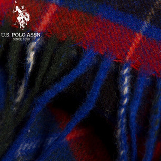 U.S.POLO ASSN.羔羊毛围巾女士春秋冬季苏格兰格子加厚长款韩版百搭保暖围脖 5094023058 蓝红格