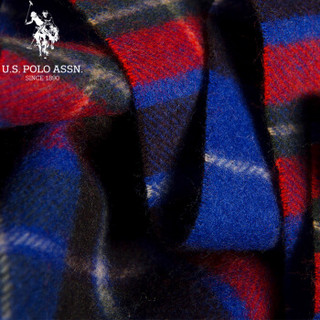 U.S.POLO ASSN.羔羊毛围巾女士春秋冬季苏格兰格子加厚长款韩版百搭保暖围脖 5094023058 蓝红格