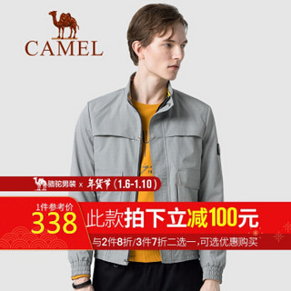 骆驼（CAMEL）男装 2019秋冬新款韩版潮流夹克男士时尚立领茄克衫休闲外套 D9F110307 太空灰M