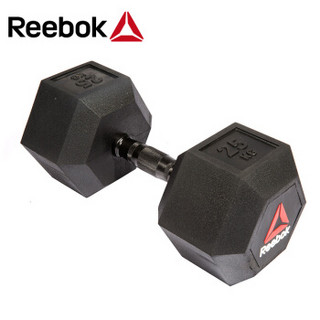 Reebok 锐步 包胶六角哑铃 25kg男士力量训练商用健身房哑铃RSWT-11250 单只装