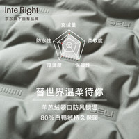 INTERIGHT 羽绒服男 直筒白鸭绒翻领羽绒外套男士冬季保暖韩版潮流羽绒服 YRA9331MI 蓝色 XL