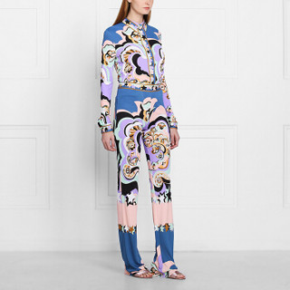 EMILIO PUCCI 女士真丝休闲衬衣 粉蓝色  意大利码