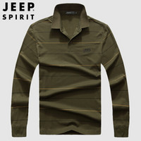 吉普 JEEP 2019秋冬季新款男士休闲商务时尚翻领T恤中青年POLO衫 PA98614 咖啡 3XL