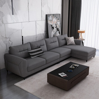 摩高空间北欧布艺沙发组合现代简约小户型三人位可拆洗沙发