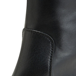 STUART WEITZMAN 斯图尔特·韦茨曼 女士黑色皮革平底高筒靴 RESERVE BLACK NAP/STR GABRDNE 37