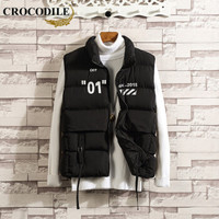 鳄鱼恤（CROCODILE）马甲 男士2019秋冬时尚潮流韩版休闲修身马甲 A040-MJ08 黑色 4XL