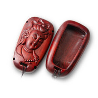 尼罗河 NILE 檀木钥匙扣钥匙套奥迪A4LA5A6A7A8Q5Q7TTRS等奥迪系列专用钥匙包 B款观音菩萨