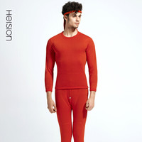 海之宁 保暖内衣男士加厚加绒套装冬季德绒发热打底棉毛衫秋衣秋裤6022 大红 XL
