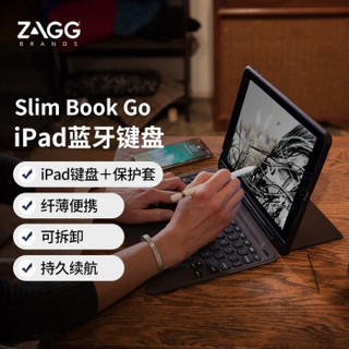 自格（ZAGG）Slim Book Go iPad Pro 11便携式蓝牙键盘 无线超薄键盘 平板键盘保护套 办公键盘 苹果键盘