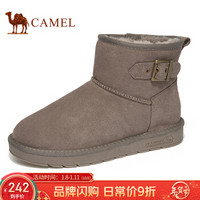 骆驼（CAMEL） 加绒保暖防滑耐磨短筒男士雪地靴 A942294179 豆沙 40