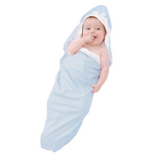 全棉时代 PurCotton 2019蓝色小兔电商专用婴儿小兔针织抱被90cm×90cm