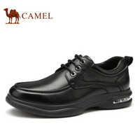 骆驼（CAMEL） 柔软舒适气垫缓震商务休闲男士皮鞋 A932211770 黑色 42