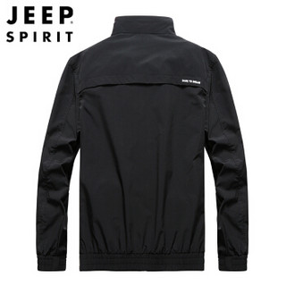 吉普JEEP 夹克男2019年秋冬新品休闲立领男士上衣男装外套男WGQ7918 蓝色 2XL