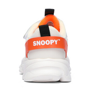 史努比（SNOOPY）童鞋男童棉鞋 新款保暖运动鞋大棉儿童棉鞋潮 S914A2728米色34