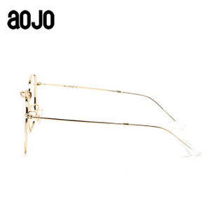 aojo 眼镜框男女中性不规则近视眼镜架简约百搭复古平光镜防蓝光FAFUN9007 C02