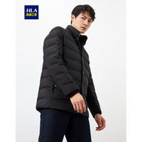 HLA海澜之家羽绒服男2019冬季新品简约净色立领保暖外套HWRAJ4R006A黑色(10)170/88A(48)