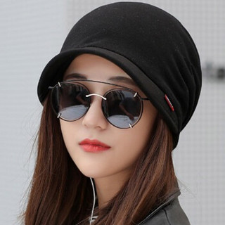 MAXVIVI 鸭舌帽女 纯色韩版鸭舌帽新款帽子女士有沿保暖时装帽多功能户外防寒帽子 WMZ933053 黑色