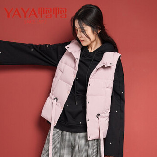 鸭鸭（YAYA）羽绒马甲女短款立领时尚修身韩版羽绒马甲女装 D-531702 黑色 165