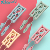 四万公里40000KM 旅行折叠晾衣架 4个装 小麦晒衣架带夹子 便携式多功能伸缩防滑家用衣服挂撑子 SW2613