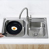 莱尔诗丹（Larsd）LR7843A 厨房水槽304不锈钢水槽厨房水龙头 大容量拉伸双槽洗菜盆洗碗盆洗手盆水池台下盘