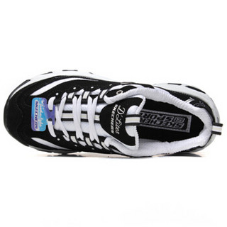 斯凯奇Skechers 女子 熊猫鞋 休闲鞋 D'LITE 运动鞋 99999720/BKW黑色38码