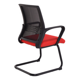 欧宝美简约办公椅会议椅家用电脑椅弓形网布椅子麻将椅子红色