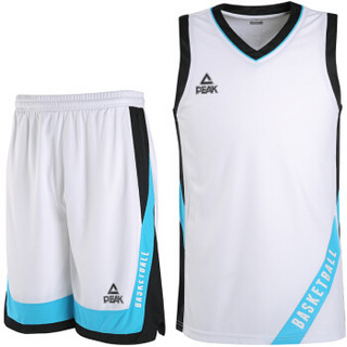 匹克（PEAK）篮球服套装训练比赛运动服透气轻便舒适 DF793051 大白 XL