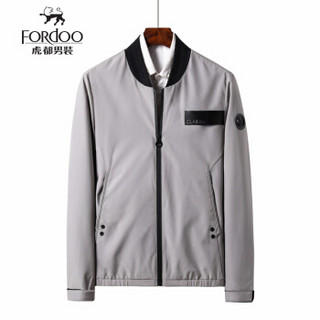 虎都（FORDOO）夹克男2019新品秋季立领修身秋装上衣潮流休闲男装春秋棒球服外套男 305B-1655-P52 蓝色 M