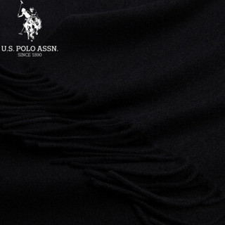 U.S.POLO ASSN.围巾女2019秋冬季新款韩版羊毛围巾加厚保暖围脖女士学生两用小披肩 5094023032 黑色