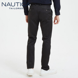 诺帝卡 NAUTICA 2019秋冬新款刺绣直筒西裤男士商务休闲长裤子纯色经典 NXK96271 黑色 34(175/86A)