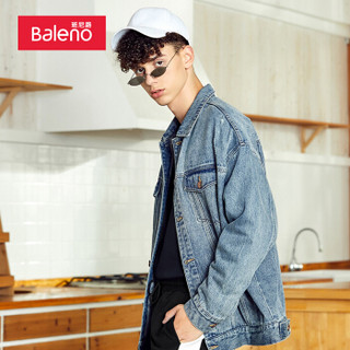 班尼路（Baleno）牛仔外套男 2019秋季新款夹克男潮流宽松牛仔外套 88C02D 蓝色 XL