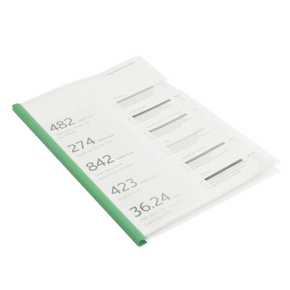 正彩(ZNCI) 递乐 A4透明抽杆夹/文件夹/拉杆夹/报告夹 办公用品文具10个装 1405绿色