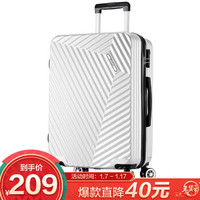 PRNEID 普奈达 双杆万向轮拉杆箱旅行箱托运箱 lsxm4513 银色 26英寸