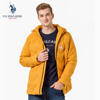 U.S. POLO ASSN.羽绒服2019秋冬季新款连帽时尚潮男百搭中长款休闲舒适防寒外套 6194117166 黄色 3XL