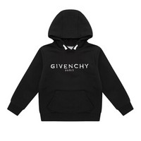 GIVENCHY KIDS 纪梵希 奢侈品童装 19秋冬新款 男童黑色混纺连帽卫衣 H25146/09B 8A/8岁/126cm