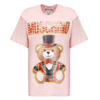 MOSCHINO 莫斯奇诺 泰迪熊系列长款短袖T恤上衣 女款 粉色 L号 E V0702 0540 3224 L