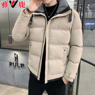 雅鹿 棉衣男 2019新款冬装棉衣男士冬季外套棉服潮流帅气棉袄 YF-M011 卡其色 4XL