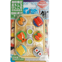 IWAKO 日本进口橡皮擦 儿童卡通可爱可拼装趣味橡皮创意文具拼接玩具西式点心卡装 ER-BRI040 回转寿司