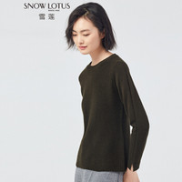 雪莲 SNOW LOTUS秋冬山羊绒简约圆领女套头衫针织衫羊绒衫 798024 Q428 110