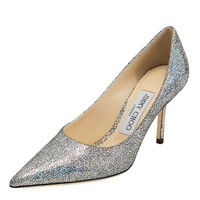 JIMMY CHOO 周仰杰 女士LOVE 85系列银色混色闪光织物尖头高跟鞋 LOVE 85 HGH 194 MULTI 36