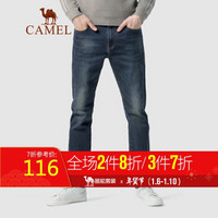 骆驼（CAMEL）男装 2019秋冬新款牛仔裤男韩版潮流弹力小直脚裤子休闲长裤 D9X134389 深蓝33