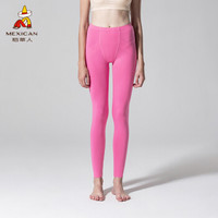 稻草人秋裤女士紧身美腿薄款棉毛裤线裤秋冬季打底保暖裤 AH950W9 玫红 M